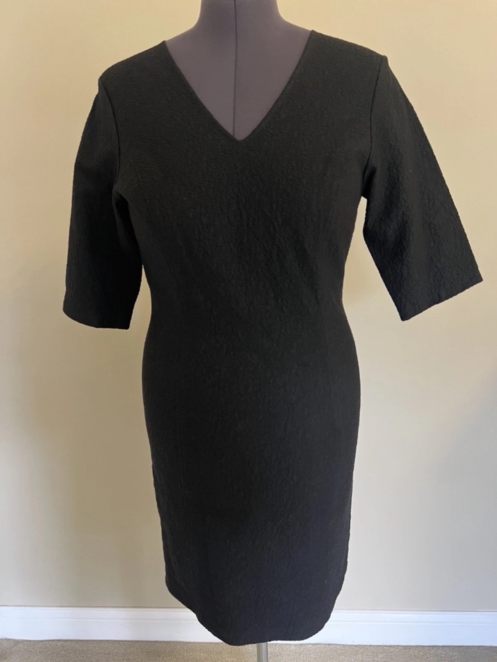 NWT Josie Natori Black Jersey Matte Black Dress Size M